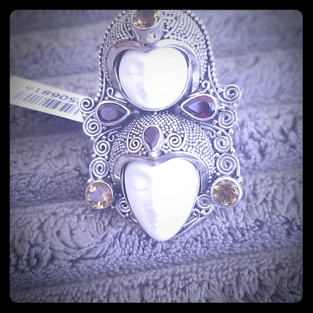 Bali Goddess Carved Bone Ring